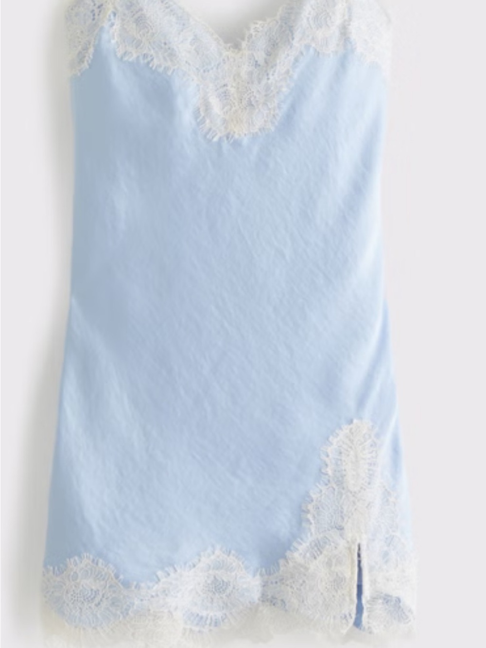 Abercrombie & Fitch Light Blue Slip dress Lace $ satin Small